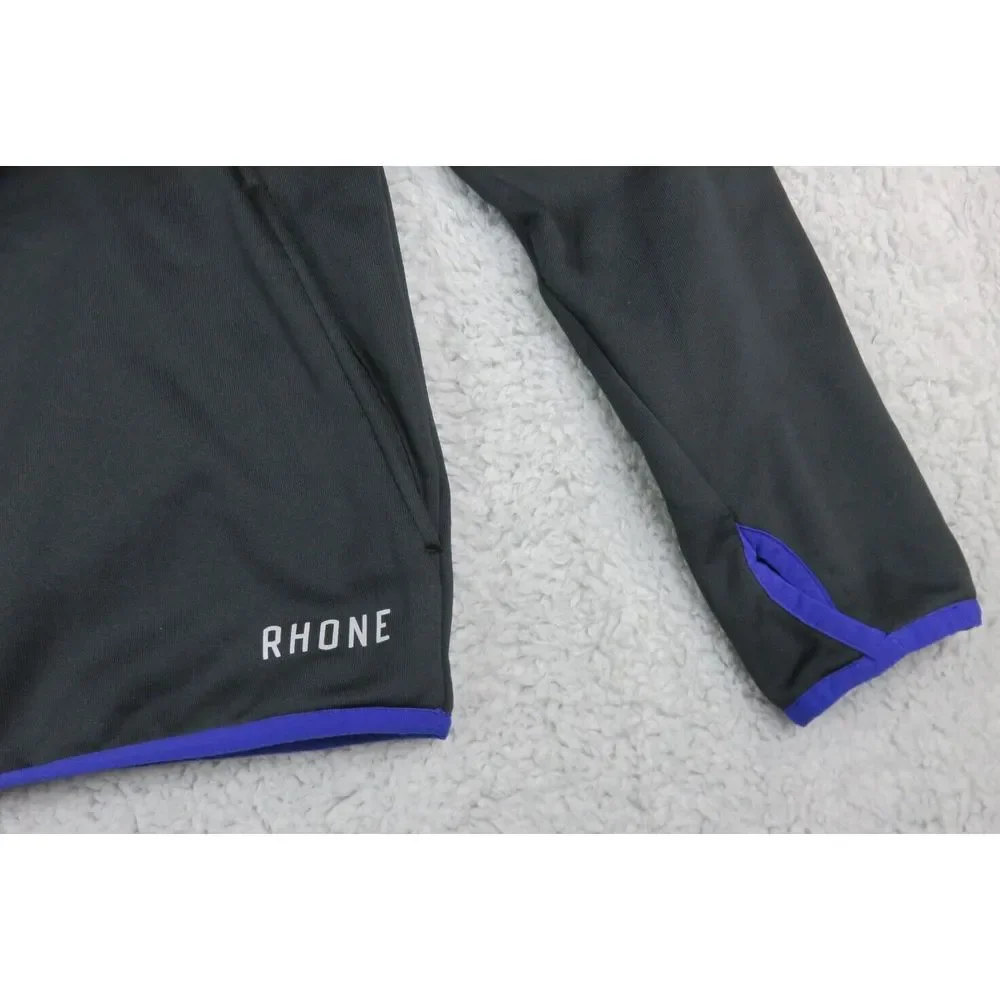 Mens Rhone 1/2 Zip Sweater Size M Black‎ Purple Pullover Polyester Stretch Gym